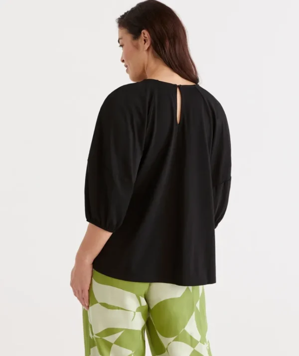 Sussan Raglan Puff Sleeve Top-Women Tops