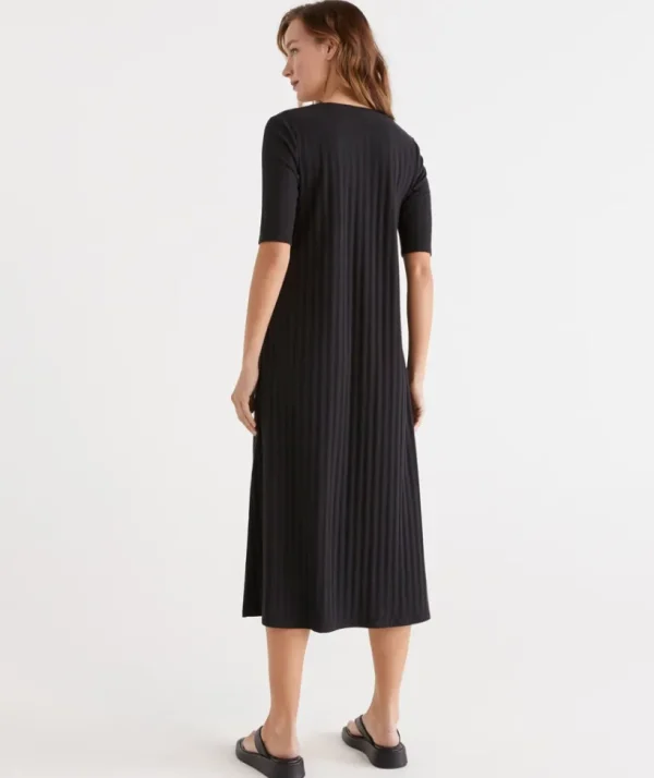 Sussan Rib Knit Dress-Women Dresses