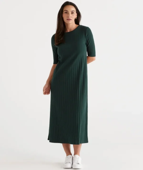 Sussan Rib Knit Dress-Women Dresses
