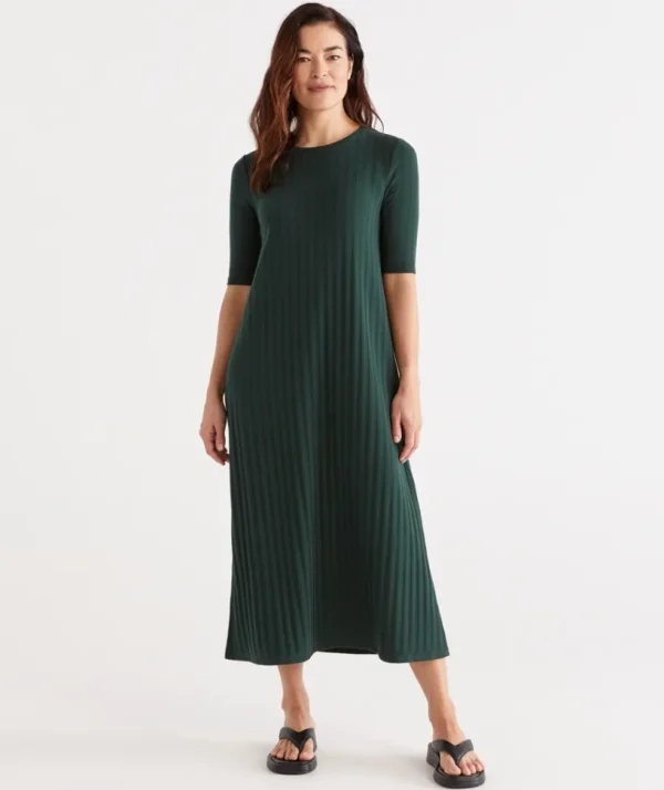 Sussan Rib Knit Dress-Women Dresses