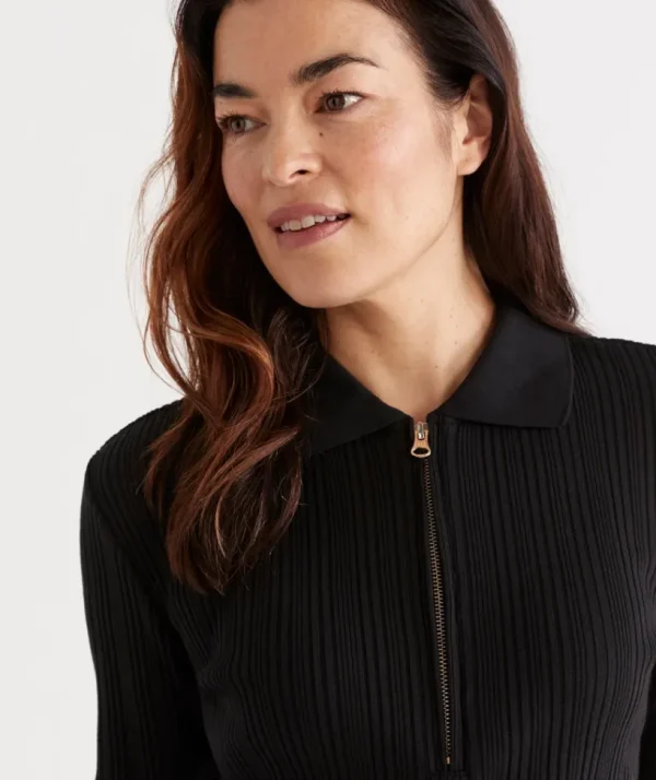 Sussan Rib Zip Top-Women Tops