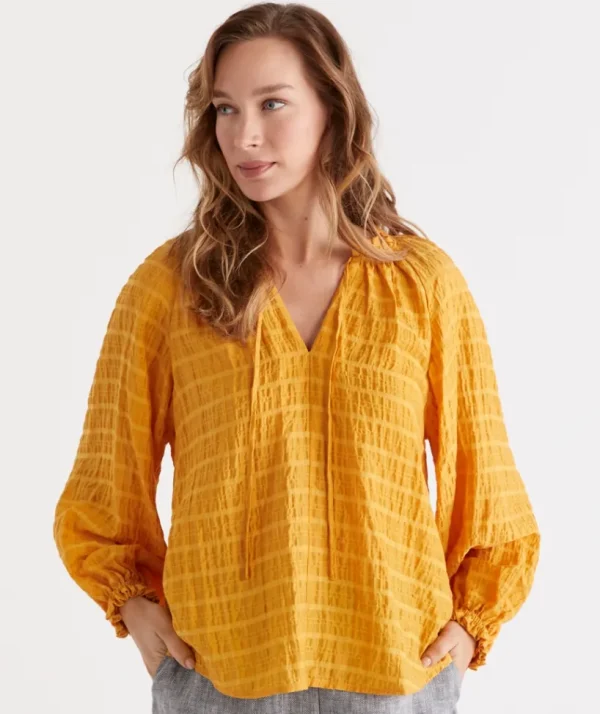 Sussan Self Check Top-Women Shirts