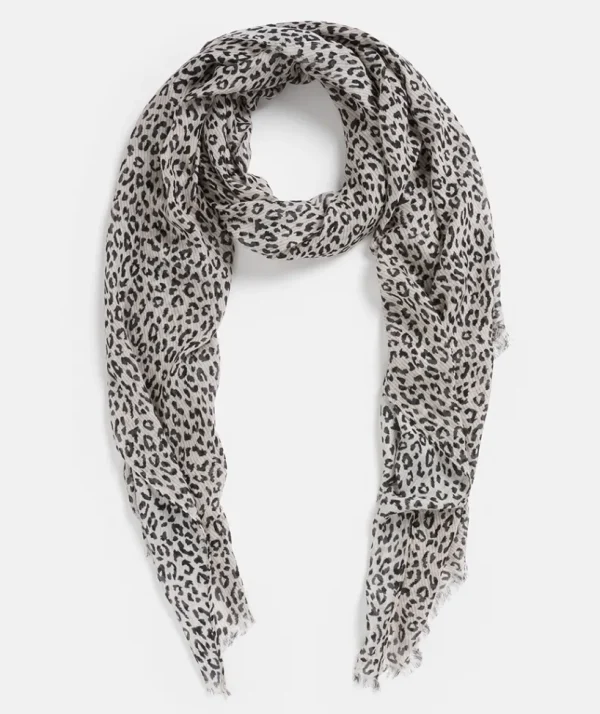 Sussan Self Stripe Animal Scarf-Women Scarves