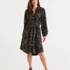 Sussan Spotted Leaf Dress-Women Dresses