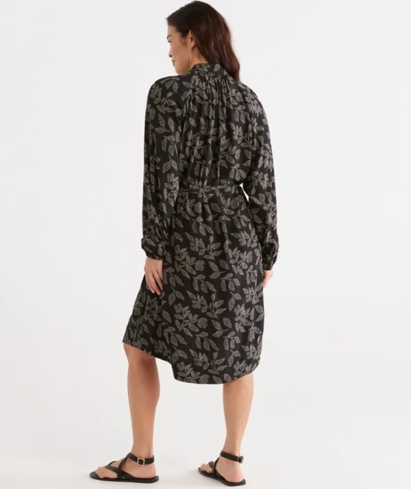 Sussan Spotted Leaf Dress-Women Dresses