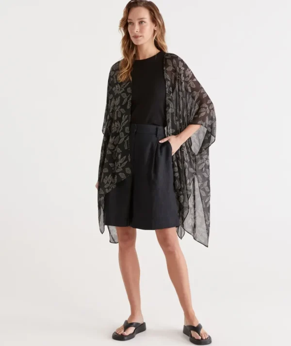 Sussan Spotted Leaf Serape-Women Wraps