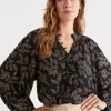 Sussan Spotted Leaf Top-Women Shirts