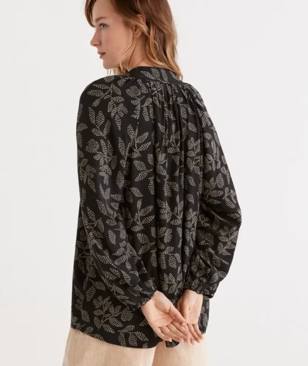 Sussan Spotted Leaf Top-Women Shirts