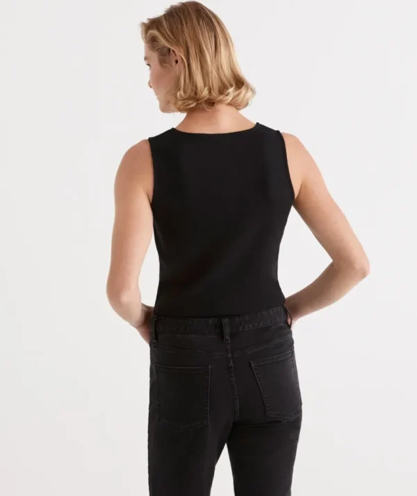 Sussan Square Neck Rib Tank-Women T-Shirts & Tanks