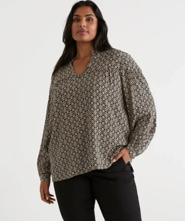 Sussan Stamp Geo Top-Women Shirts