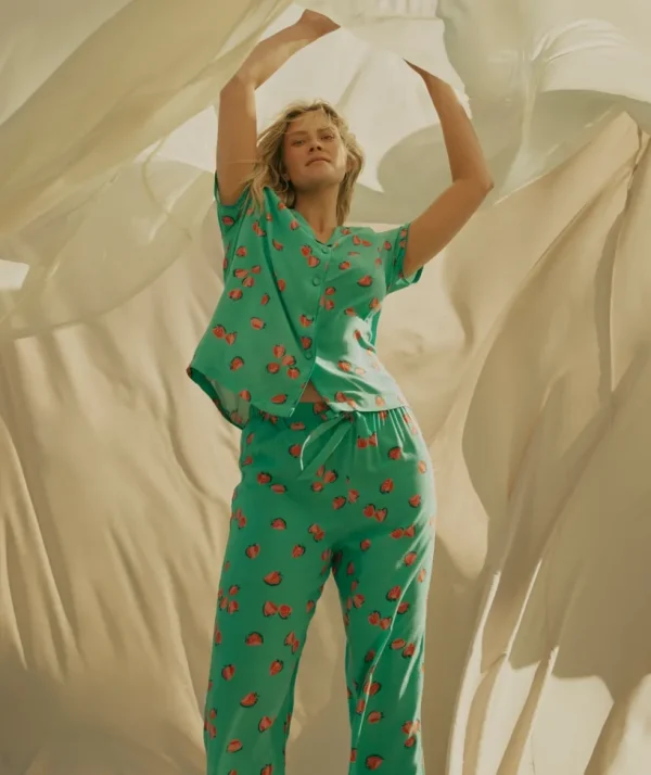 Sussan Strawberry Relaxed Pyjama Set-Women Pyjama Sets