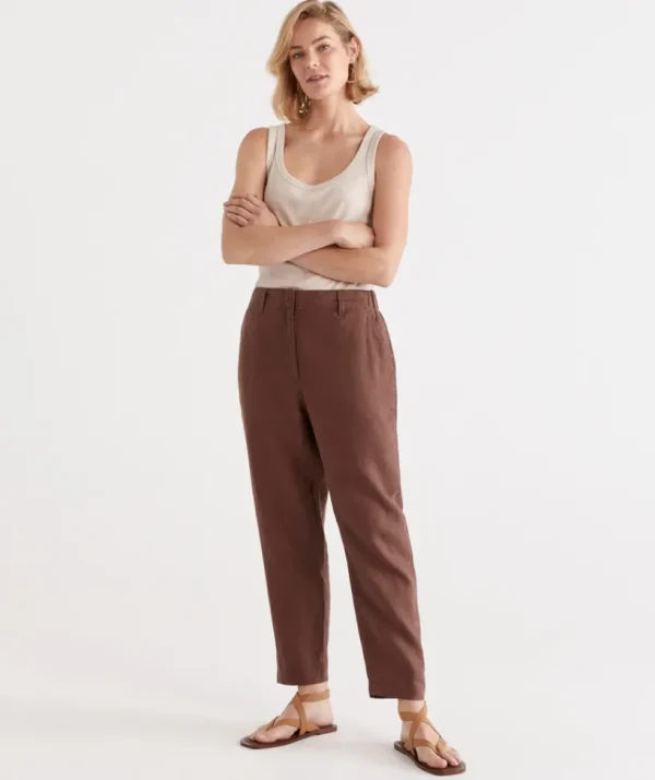 Sussan Tapered Linen Pant-Women Pants