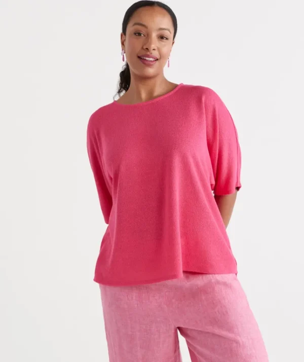 Sussan Textured Dolman Top-Women Tops