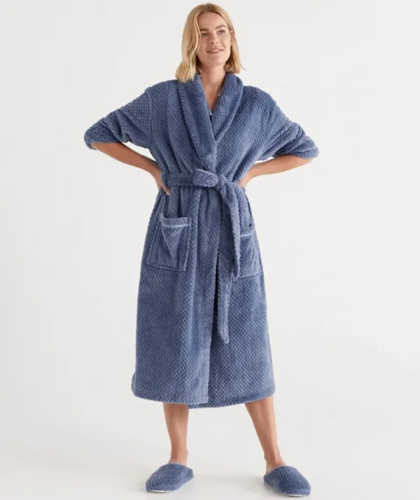 Sussan Textured Gown-Women Dressing Gowns