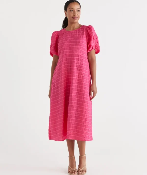 Sussan Textured Midi Dress-Women Dresses