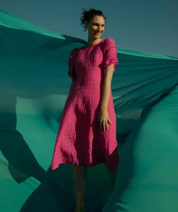 Sussan Textured Midi Dress-Women Dresses