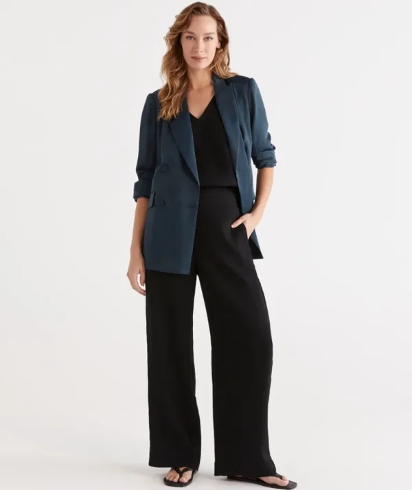 Sussan Textured Wide Leg Pant-Women Pants