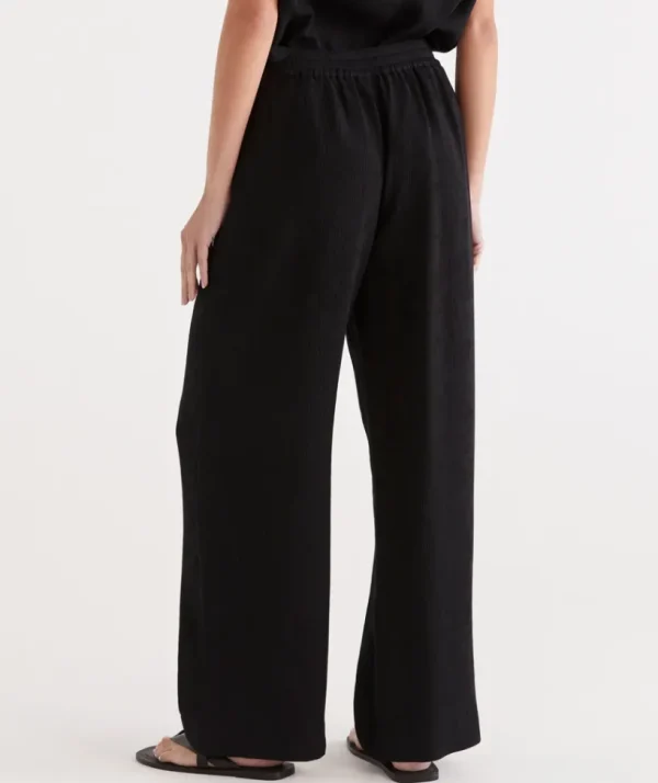 Sussan Textured Wide Leg Pant-Women Pants