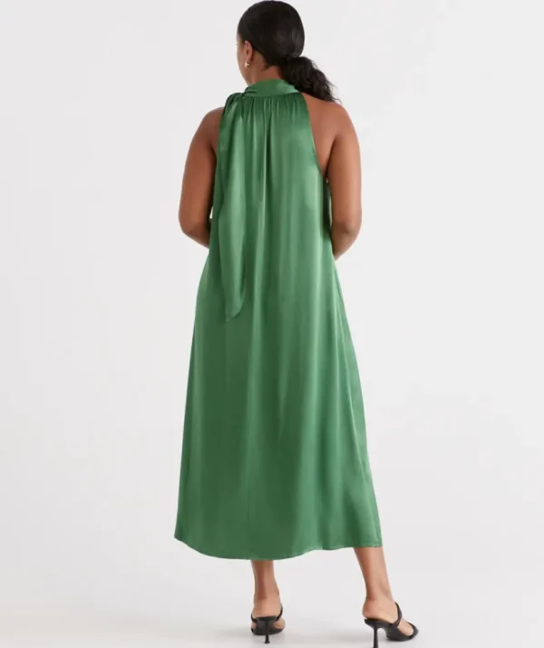 Sussan Tie Neck Halter Dress-Women Dresses