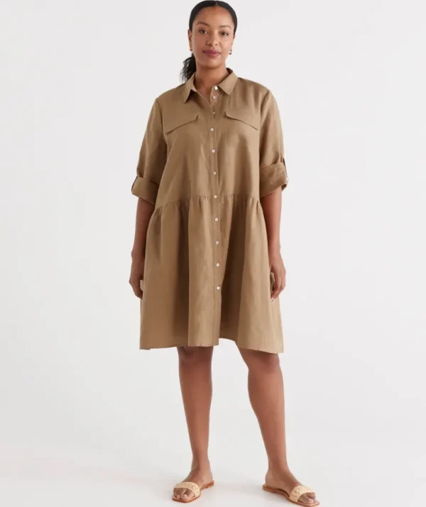 Sussan Utility Shirt Dress-Women Dresses